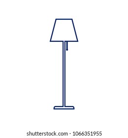 Floor lamp sign illustration. Vector. Flat style black icon on white.