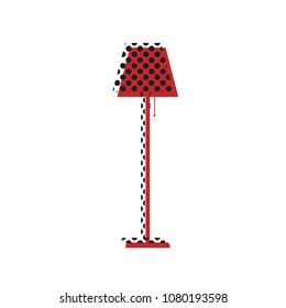 Floor lamp sign illustration. Vector. Brown icon with shifted black circle pattern as duplicate at white background. Isolated.