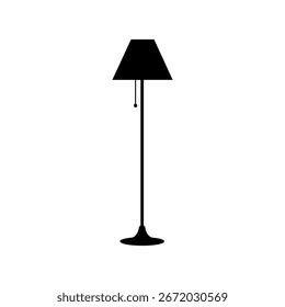 Floor lamp silhouette icon vector flat design.