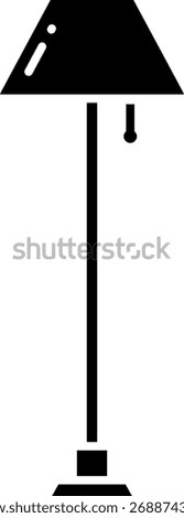 Floor Lamp Silhouette Icon Vector Illustration