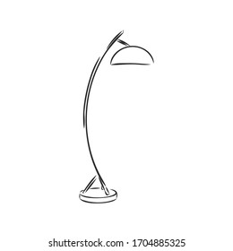 Dibujo vectorial de la lámpara del suelo ilustra el objeto para el interior