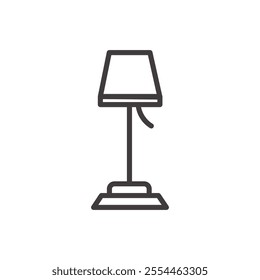 Floor Lamp thin liner icon vector.