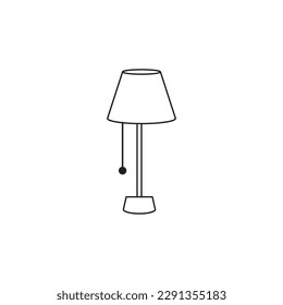 Icono vectorial de lámpara de piso. Ilustración negra aislada en blanco. Pictograma simple para diseño gráfico y web.