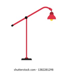 Floor lamp vector icon furniture design interior. Living room light bulb cartoon. Tall flat furnishing equipment stand appliance