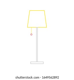 icono del vector de la lámpara de piso en fondo blanco