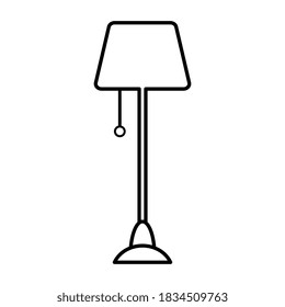 Floor lamp vector icon on white background