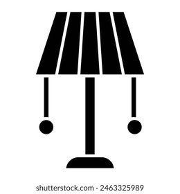 Icono de línea de Vector de lámpara de pie