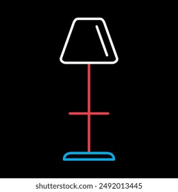 Stehlampen-Vektorgrafik auf schwarzem Hintergrund-Symbol. Nachtlampen-Zeichen. Graph-Symbol für Möbel, Website und App Design, Logo, App, UI