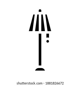 floor lamp vintage glyph icon vector. floor lamp vintage sign. isolated contour symbol black illustration