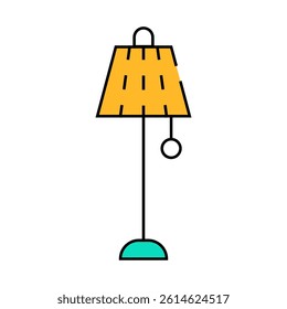 floor lamp vintage line icon vector. floor lamp vintage sign. isolated symbol illustration
