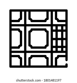 floor lay tiles line icon vector. floor lay tiles sign. isolated contour symbol black illustration