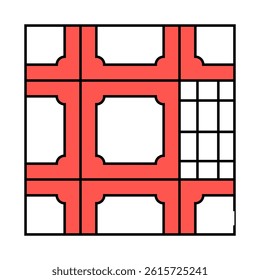 floor lay tiles line icon vector. floor lay tiles sign. isolated symbol illustration