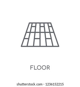 Floor linear icon. Modern outline Floor logo concept on white background from Construction collection. Suitable for use on web apps, mobile apps and print media.