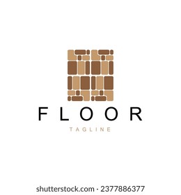 Floor Logo Design for Home Ceramic Decoration with Minimalist Abstract Shapes, Vector Templet Illustration