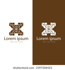 Floor Logo Design for Home Ceramic Decoration with Minimalist Abstract Shapes, Vector Templet Illustration