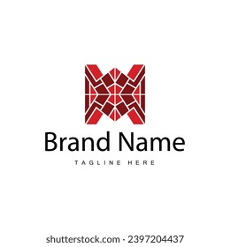 Diseño de logotipo de suelo para decoración de cerámica en el hogar con formas abstractas minimalistas, ilustración de templos vectores