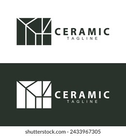 Diseño del logotipo del piso para la decoración de cerámica del hogar con formas abstractas minimalistas, ilustración vectorial de plantilla