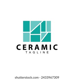Diseño del logotipo del piso para la decoración de cerámica del hogar con formas abstractas minimalistas, ilustración vectorial de plantilla