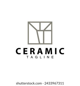 Diseño del logotipo del piso para la decoración de cerámica del hogar con formas abstractas minimalistas, ilustración vectorial de plantilla