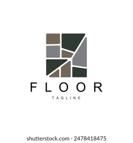 Diseño del logotipo del piso para la decoración de cerámica del hogar con Formas Abstractas minimalistas, ilustración de plantilla de Vector