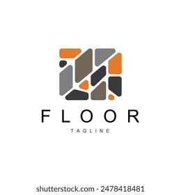 Floor Logo Design für Home Keramik Dekoration mit minimalistischen Abstrakten Formen, Vektorgrafik Templet Illustration