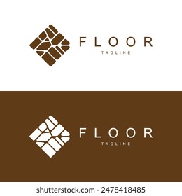 Diseño del logotipo del piso para la decoración de cerámica del hogar con Formas Abstractas minimalistas, ilustración de plantilla de Vector