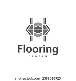 Logotipo del suelo diseño simple abstracto decoración del hogar Ilustración vectorial de azulejos cerámicos