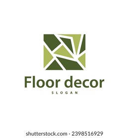 Logotipo del suelo diseño simple abstracto decoración del hogar Ilustración vectorial de azulejos cerámicos