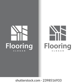 Logotipo del suelo diseño simple abstracto decoración del hogar Ilustración vectorial de azulejos cerámicos