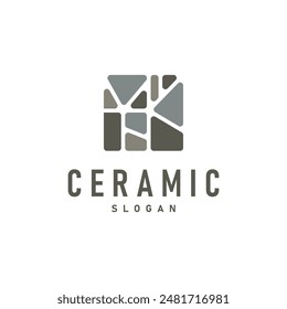 Floor logo simple abstract design home decoration Ceramic tile vector illustration