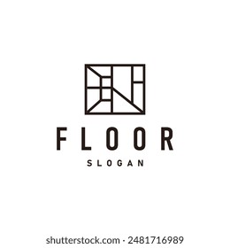 Logotipo del piso simple diseño abstracto decoración del hogar Ilustración vectorial de baldosas de cerámica