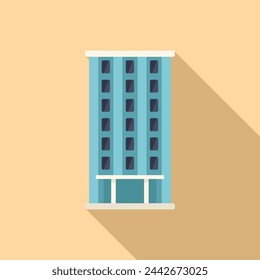 Floor map building icon flat vector. Street real clinic. Outside office residential