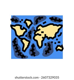 floor map world ocean color icon vector. floor map world ocean sign. isolated symbol illustration