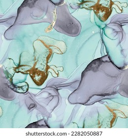 Floor Marble Watercolor. Green Water Color Marble. Blue Oriental Background. Gold Ink Paint. Wall Elegant Pattern. Blue Alcohol Ink Marble. Modern Abstract Repeat Lavender Alcohol Ink Watercolor.