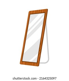 Espejo de piso aislado. ilustración de gran espejo Vector
