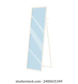 Floor mirror isolated on white background. Furniture for home. Vector illustration.