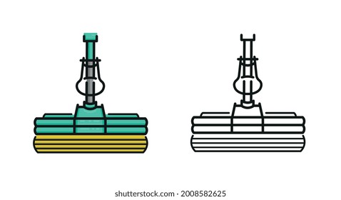 Floor mop icon for cleaning