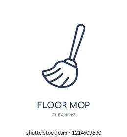 Floor mop icon. Floor mop linear symbol design from Cleaning collection. Simple outline element vector illustration on white background.
