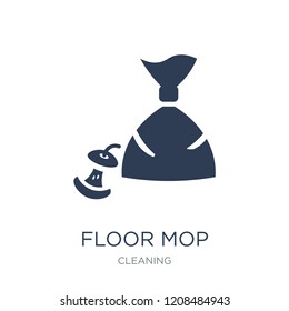 Floor mop icon. Trendy flat vector Floor mop icon on white background from Cleaning collection, vector illustration can be use for web and mobile, eps10