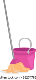 Floor mop, illustration, vector on white background