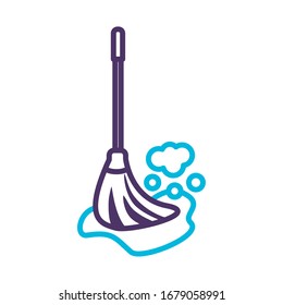 floor mop line style icon vector illustration design