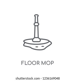 Floor mop linear icon. Modern outline Floor mop logo concept on white background from cleaning collection. Suitable for use on web apps, mobile apps and print media.