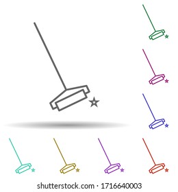 Floor mop multi color icon. Simple thin line, outline vector of cleaning icons for ui and ux, website or mobile application