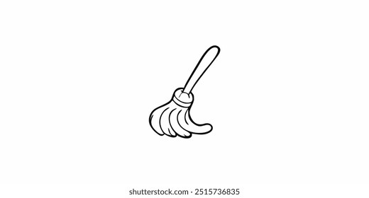 floor mop stick outline design for kids printable coloring book