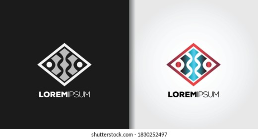 floor motif logo set idea template vector
