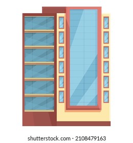 Vector de dibujos animados de iconos de varios pisos. Casa de la ciudad. Apartamento residencial