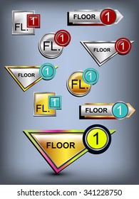 floor number sign, vector illustration