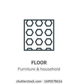 Floor outline vector icon. Thin line black floor icon, flat vector simple element illustration from editable furniture & household concept isolated stroke on white background