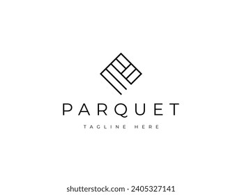 floor parquet tile line logo design