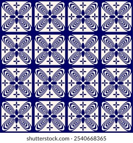 Floor Pattern, Mozaic, Abstract pattern, batik pattern, Modern Pattern, Blue Navy, Wall, Ceramic